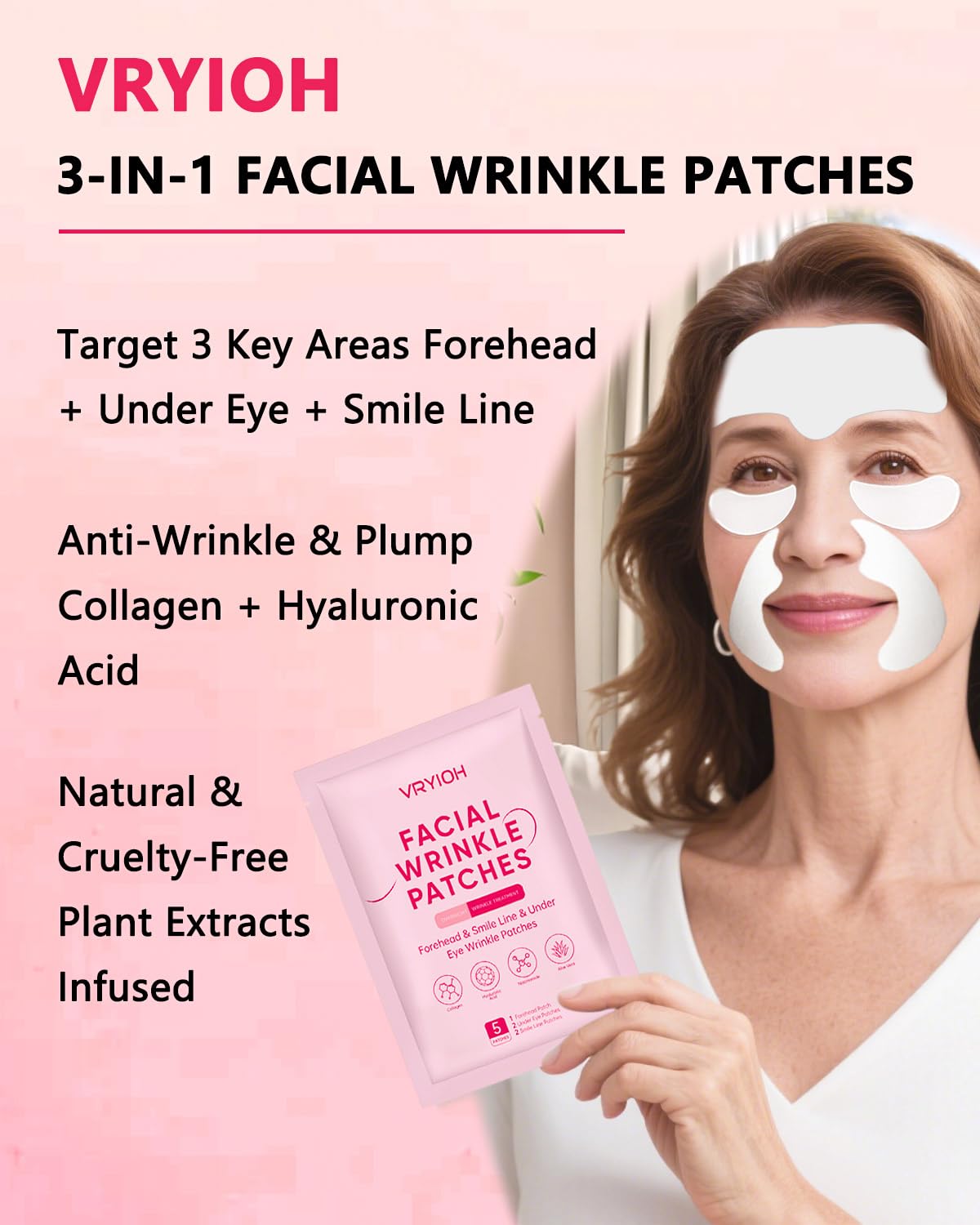 Vryioh under-eye patches providing gentle hydration and support around the eye area.