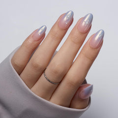 Ten pink cat-eye VSALON nails for versatile styling options.