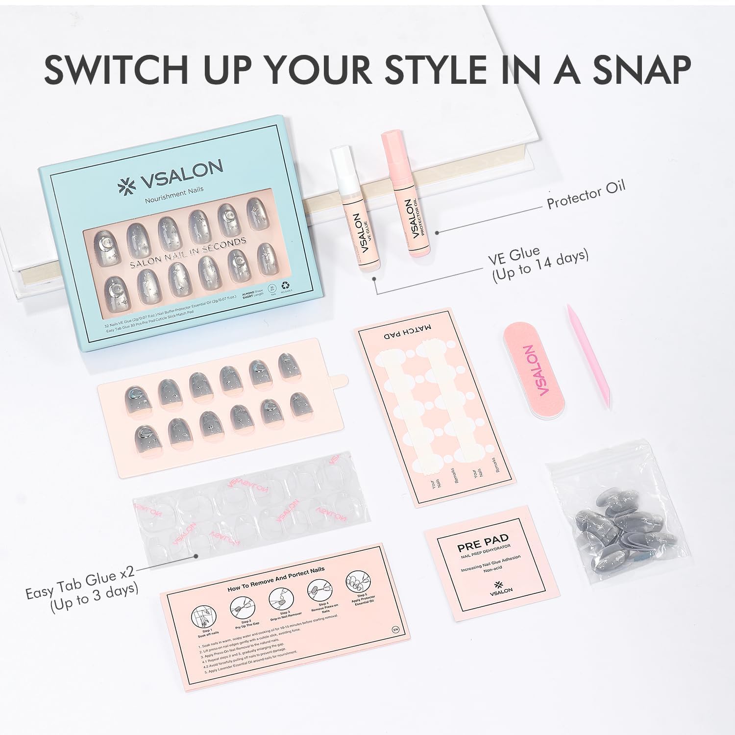 VSALON cuticle oil nourishes and hydrates nails