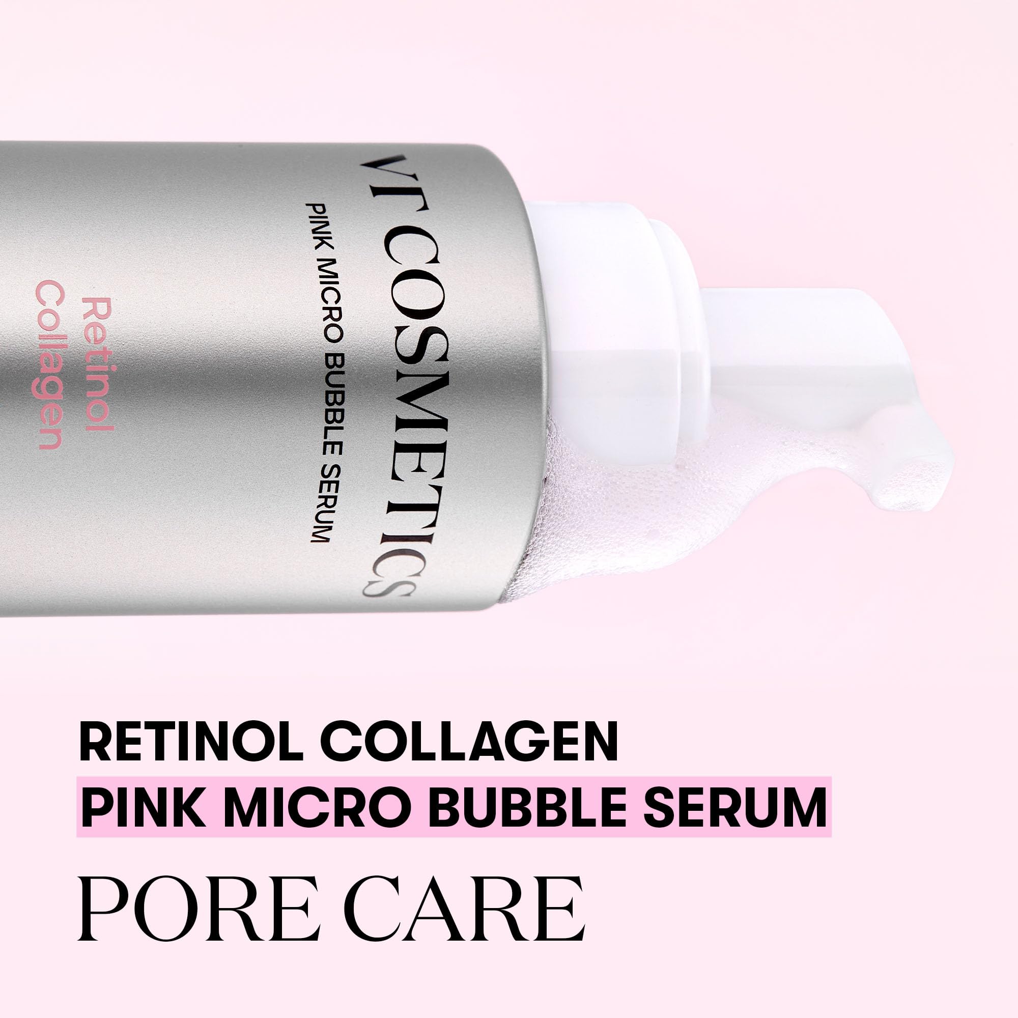 VT COSMETICS Bubble Serum foamy texture close-up.