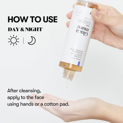 Applying VT COSMETICS Glucamune toner to face demonstrates quick-absorbing hydration