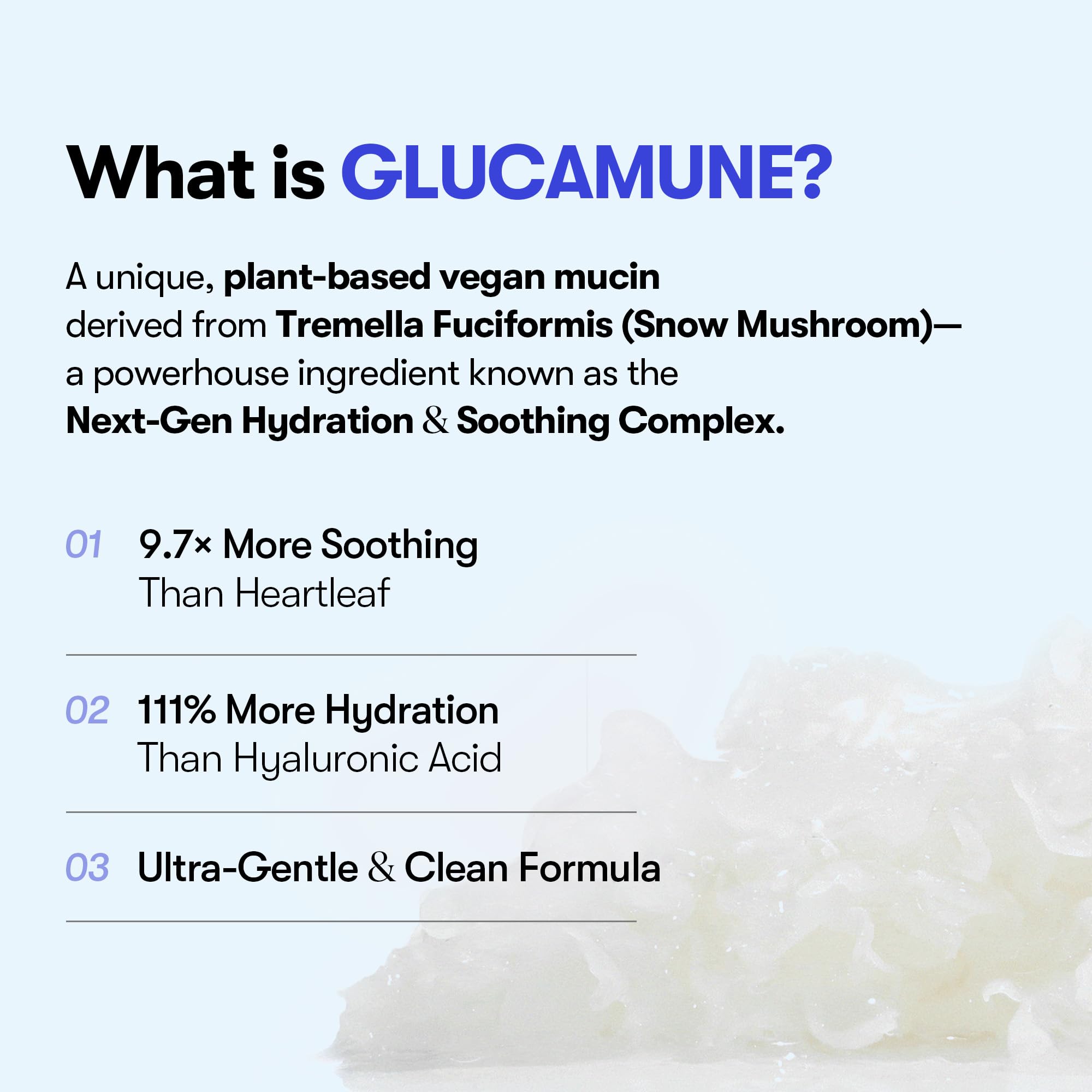 Fragrance-free label on VT COSMETICS Glucamune toner promotes gentle care for sensitive skin