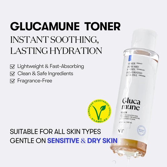 VT COSMETICS Glucamune toner snow mushroom ingredient image emphasizes soothing hydration