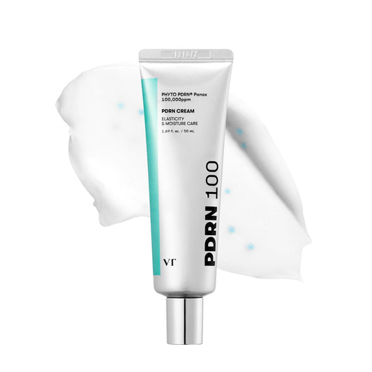 VT COSMETICS PDRN Cream bottle close-up highlighting glow-ready hydration.