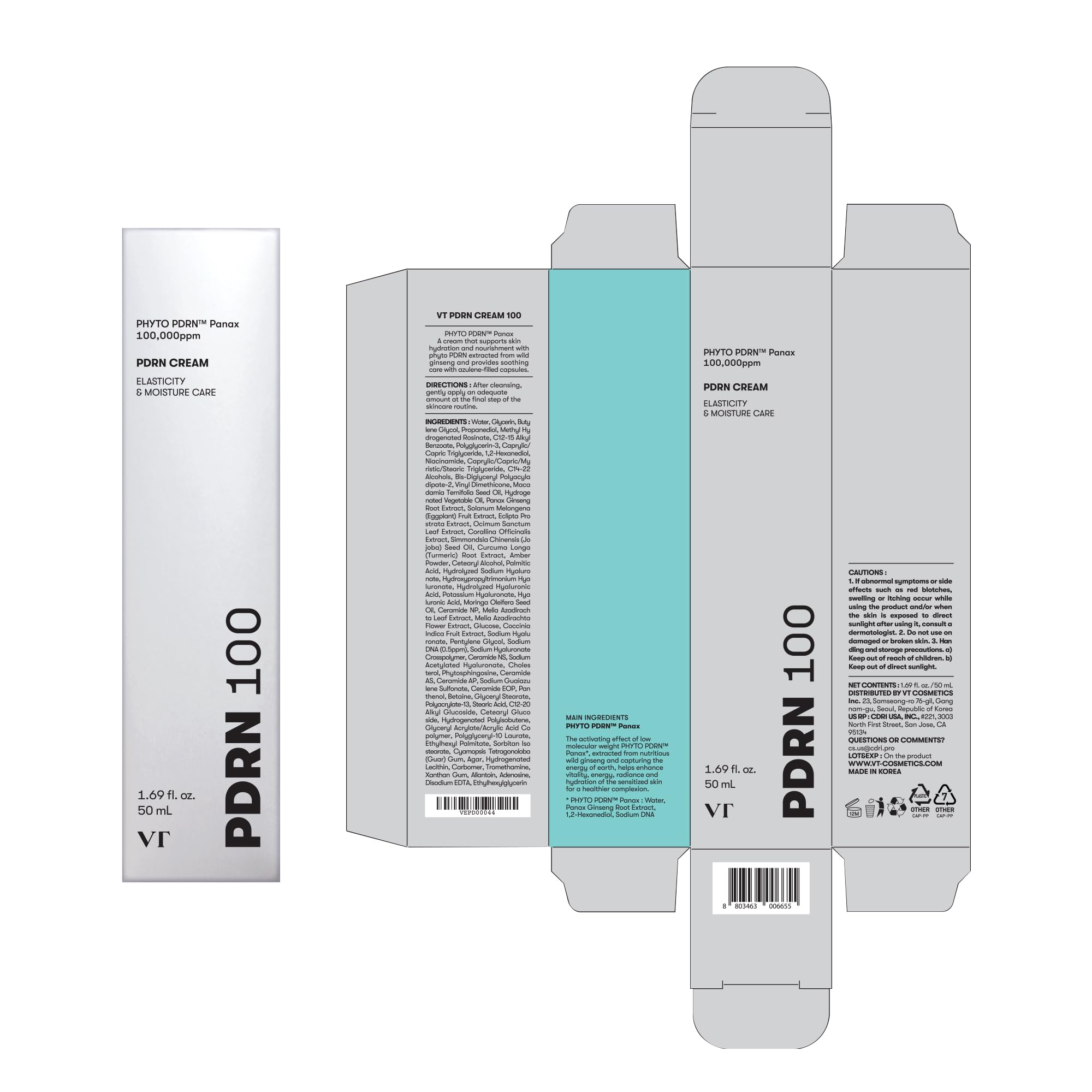 VT COSMETICS PDRN Cream promotes ageless glow for 20s-50s.