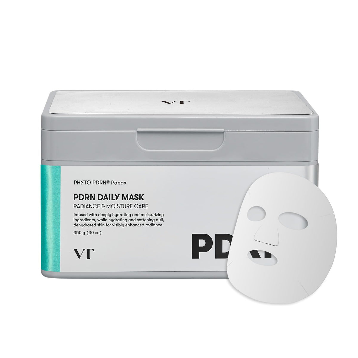 VT COSMETICS PDRN Daily Mask box front shows premium packaging for daily hydration.