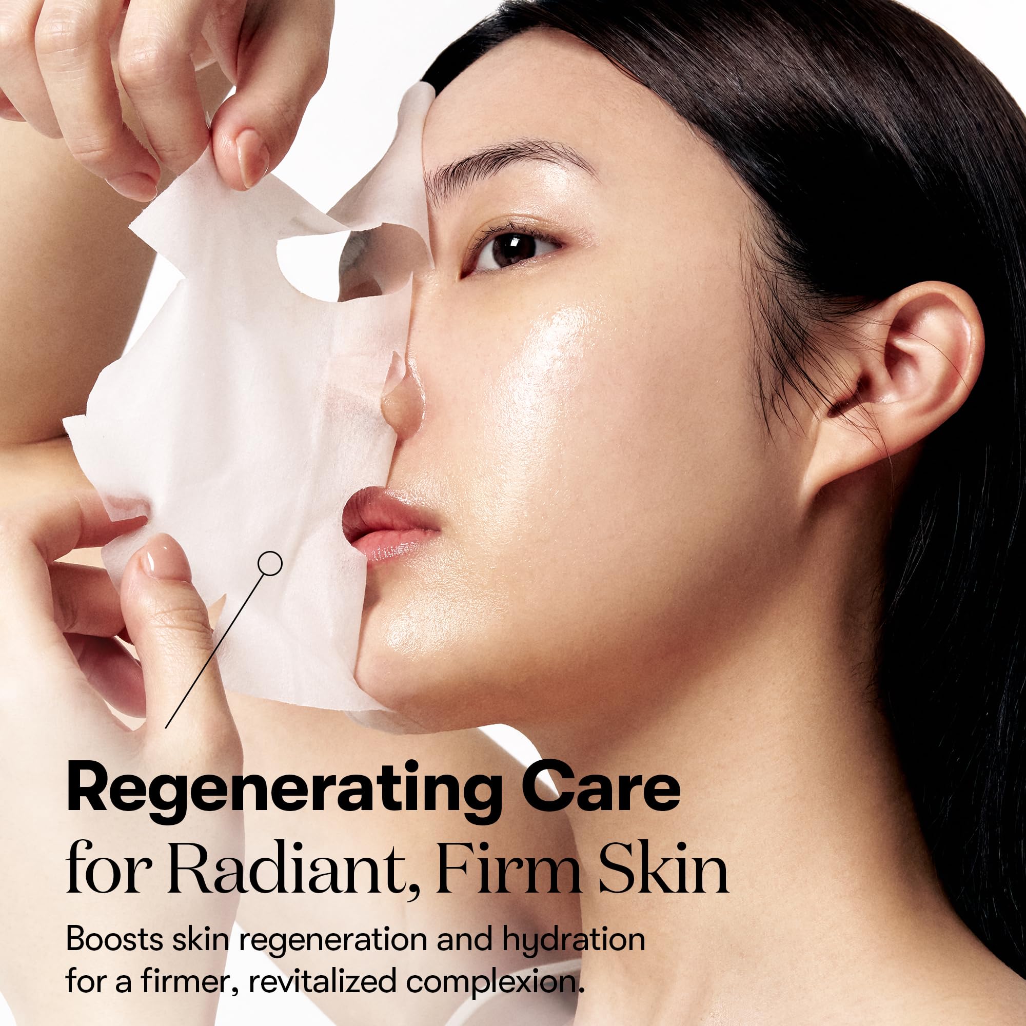 Ultra-thin PDRN Daily Mask sheet closeup for smooth adhesion and absorption.
