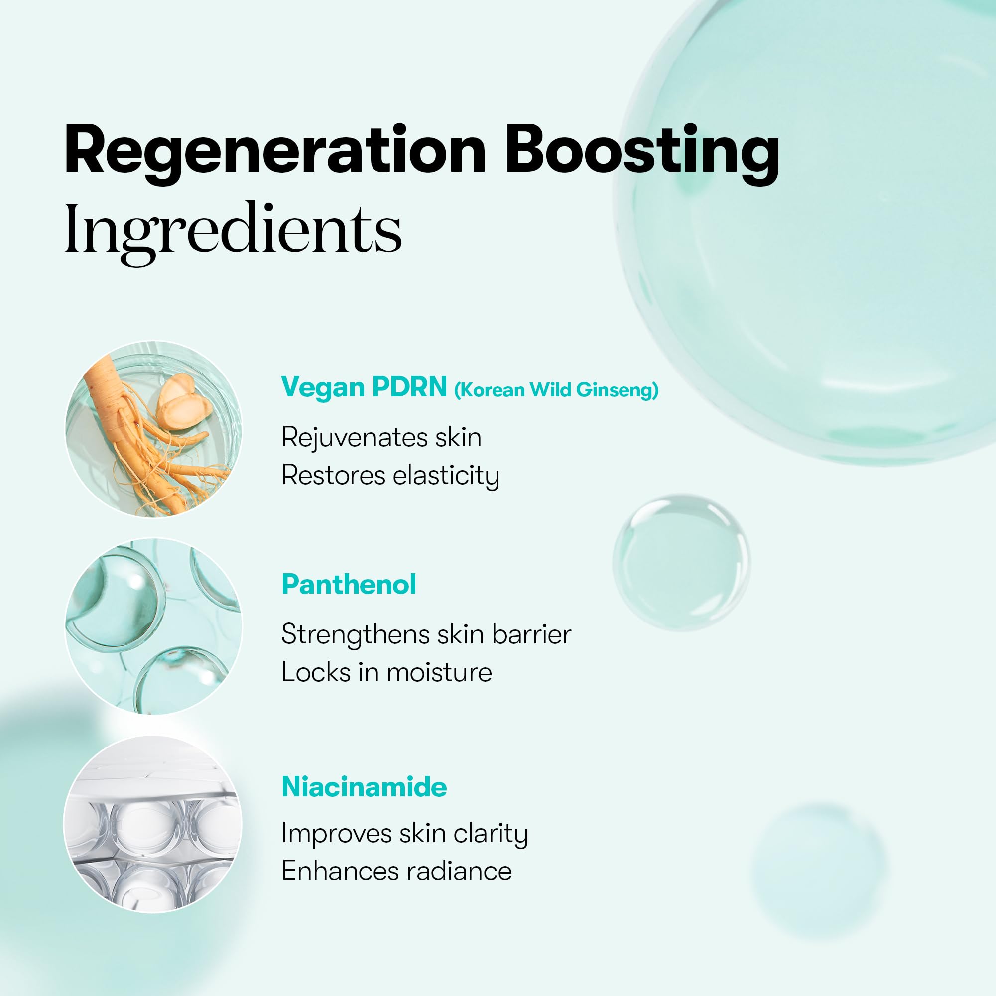 VT COSMETICS PDRN Hydrogel Mask includes ginseng ampoule essence to energize tired-looking skin.
