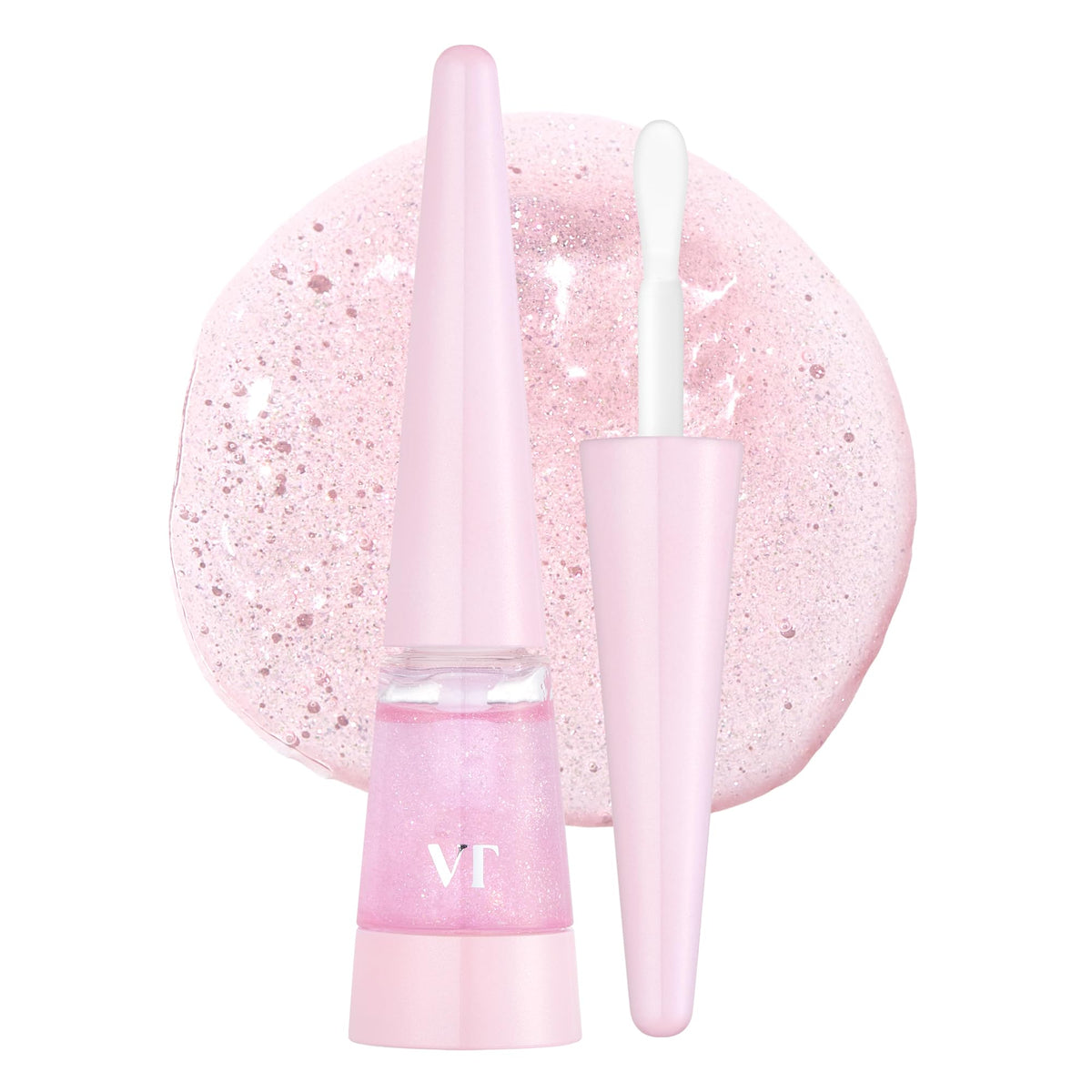 VT COSMETICS Reedle Shot Lip Plumper Twinkle Glitter bottle highlights pink shine and hydration
