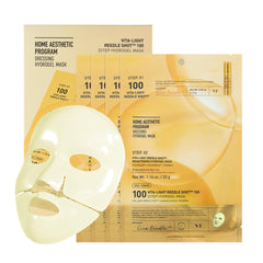 VT COSMETICS Vita-Light Reedle Shot mask-application close-up for radiant, even-toned skin.