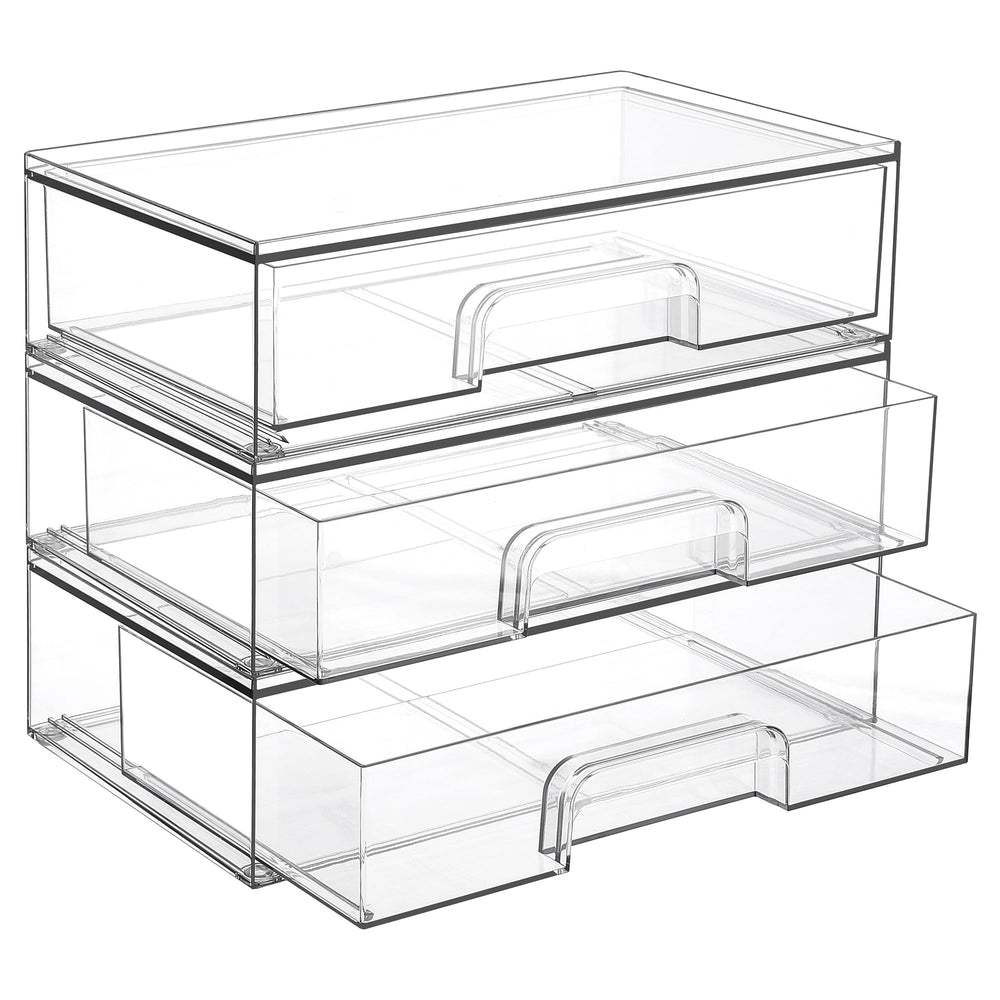 Vtopmart clear stackable drawer organizer for makeup palettes and cosmetics
