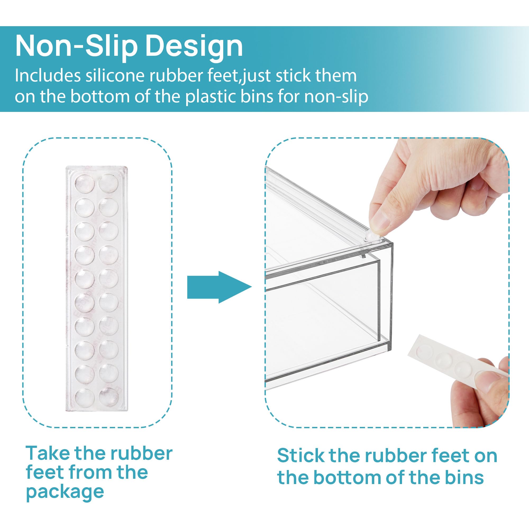 Vtopmart silicone non-slip pads keep the organizer stable during use