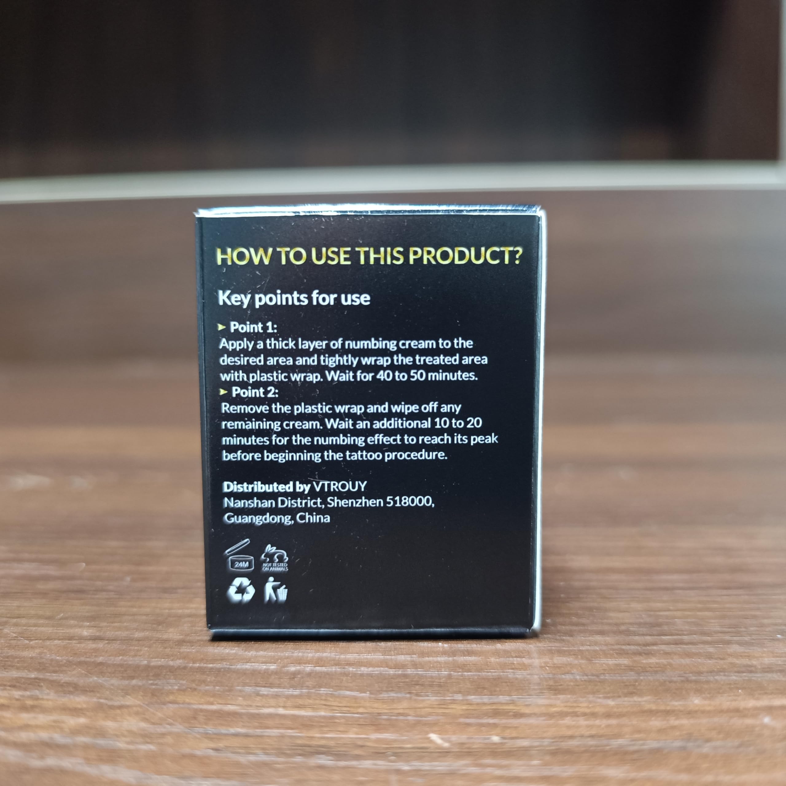 VTROUY Deep Numbing Cream non-greasy texture for comfortable skin feel.