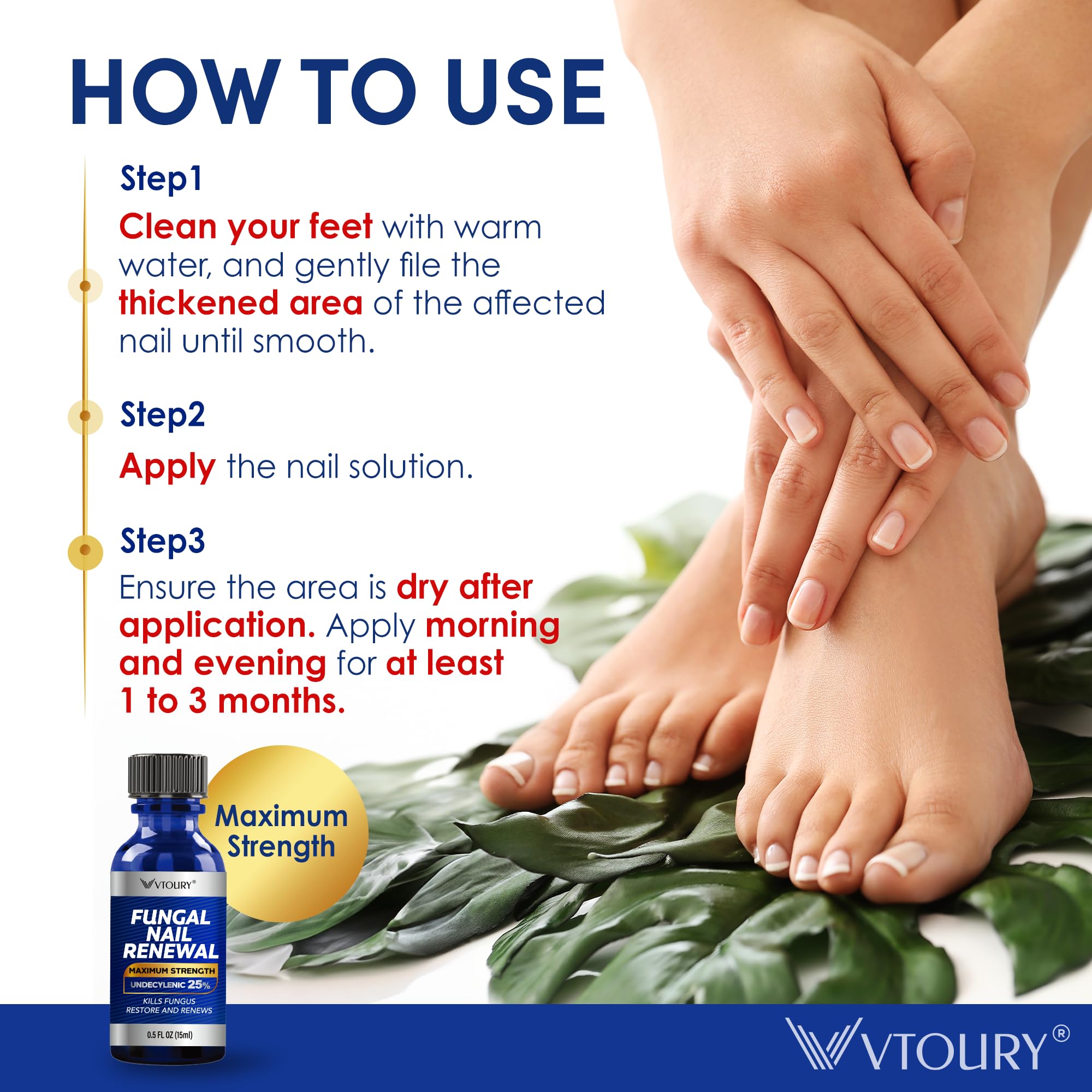 VTROUY nails after use close-up illustrates improved clarity and texture.