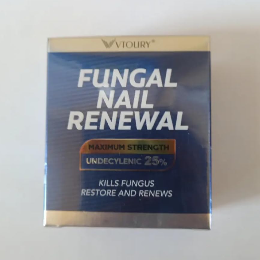VTROUY Toenail Fungus Treatment bottle showing 25% undecylenic acid for improved nail appearance.