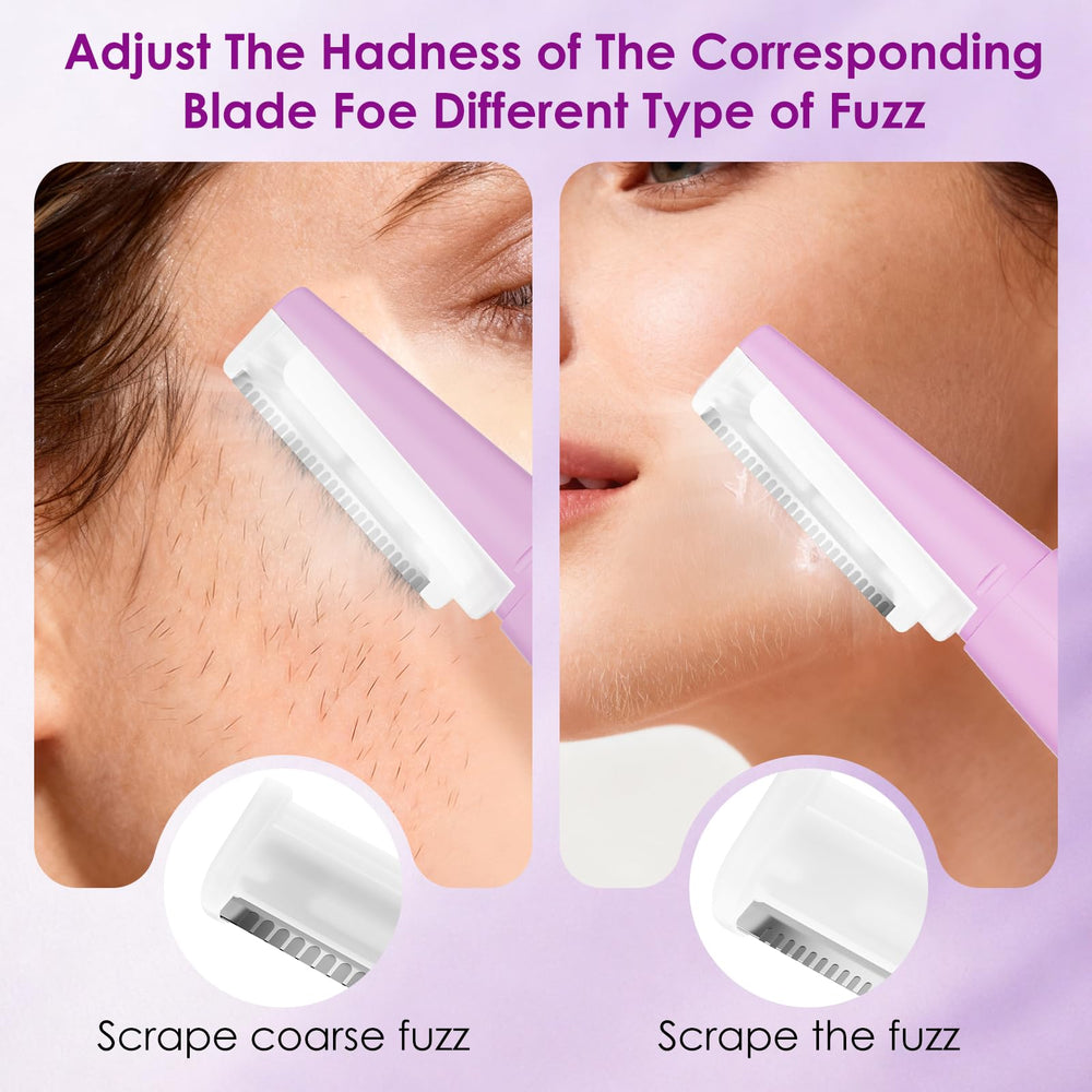 Twelve replacement blades ensure consistent, gentle facial hair removal.