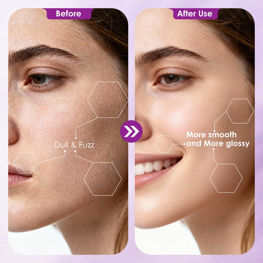 Vudex LED light illuminates skin for precise dermaplaning at home.