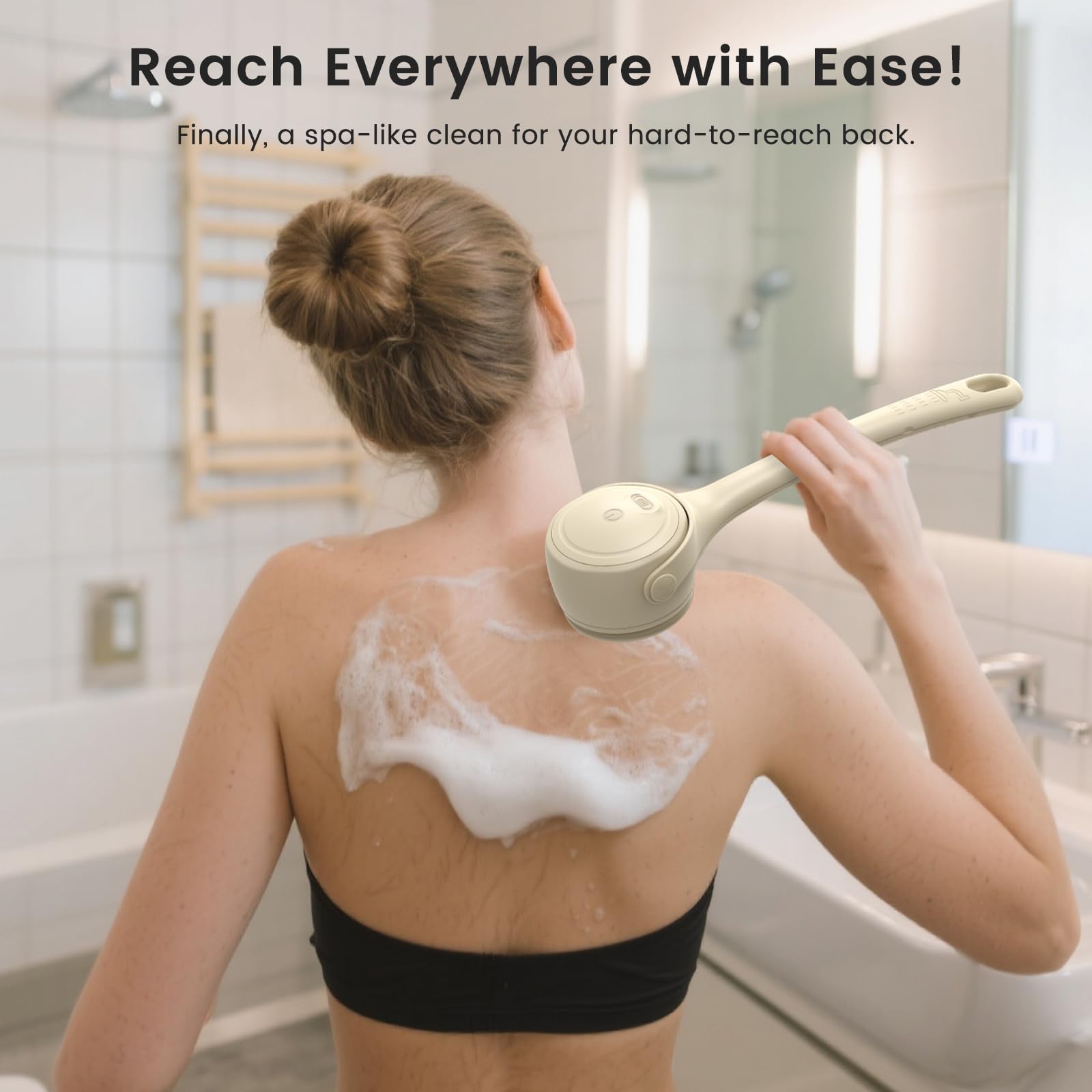 VWMYQ rechargeable back scrubber charging via USB for long use