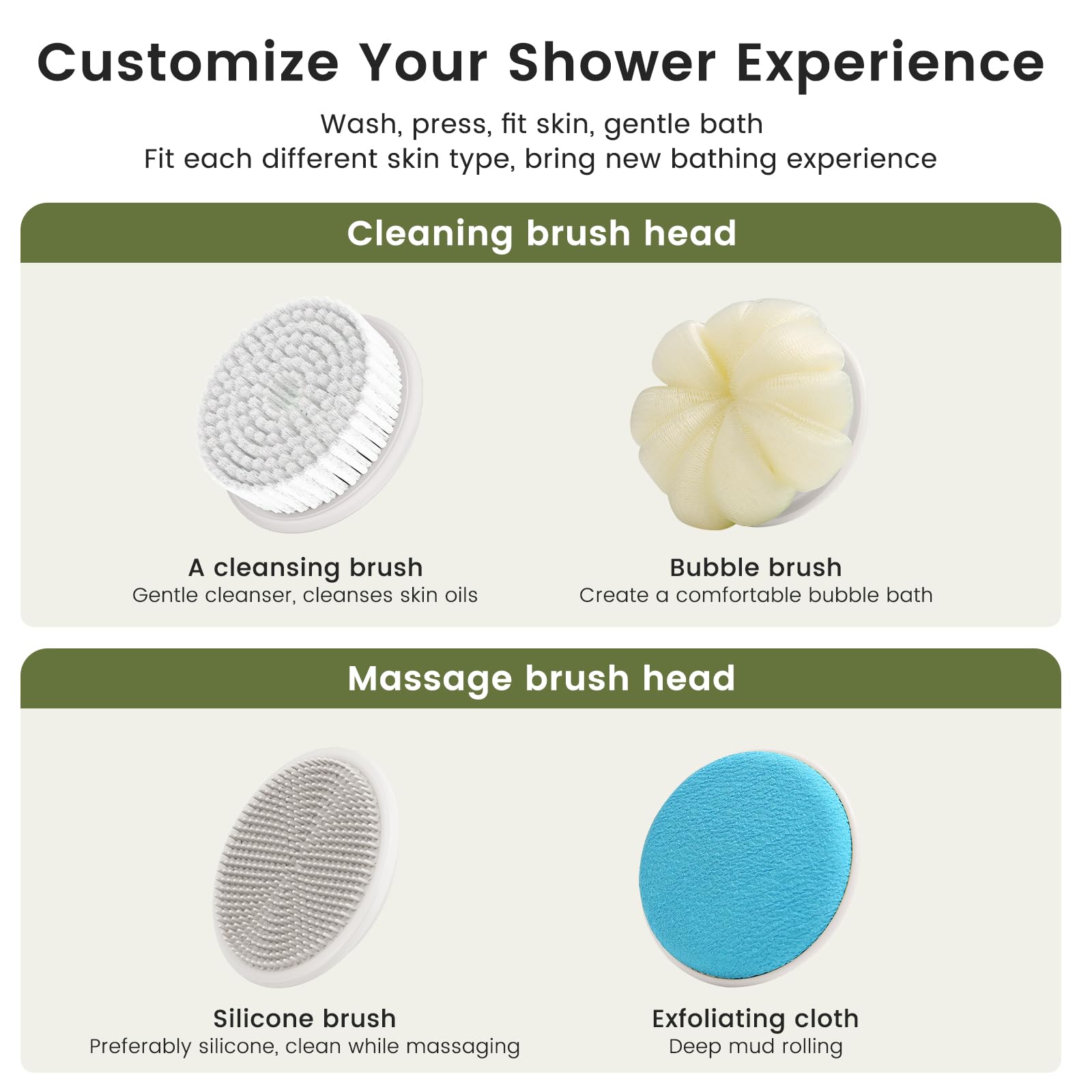 VWMYQ soft nylon bristles back scrubber gentle on sensitive skin