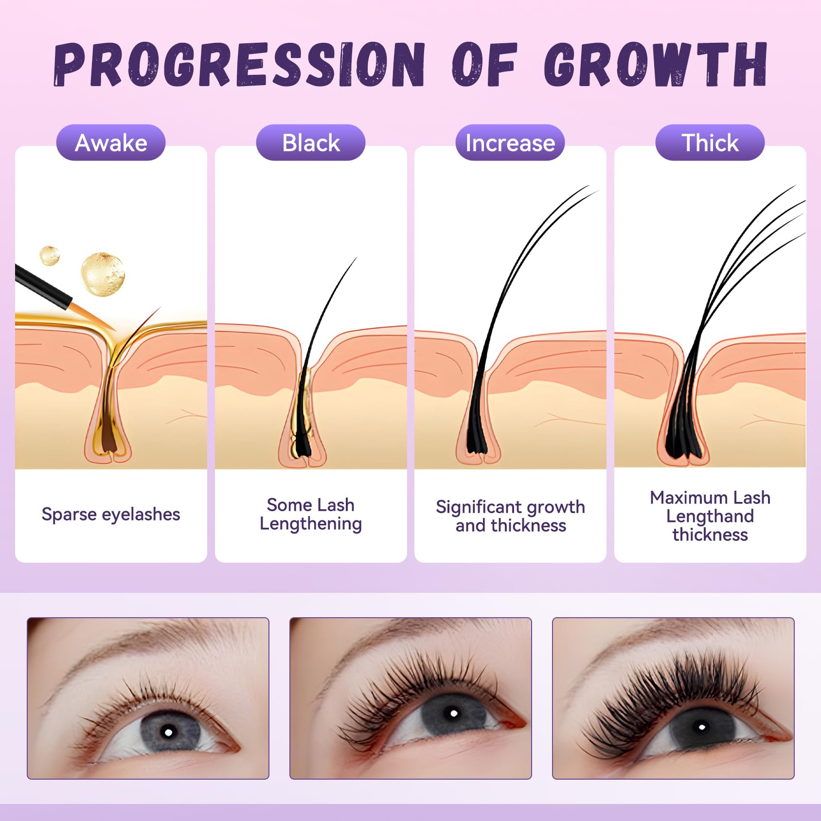 Lashes look soft and healthy after daily use with Vxzit Serum.