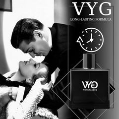 Shelf display of VYG on shelf with bold typography