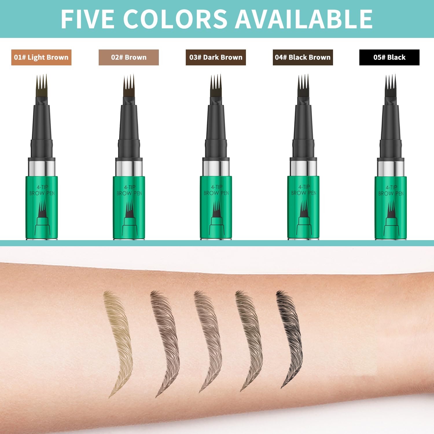 W3W dark brown swatch on skin showing long‑lasting, true color