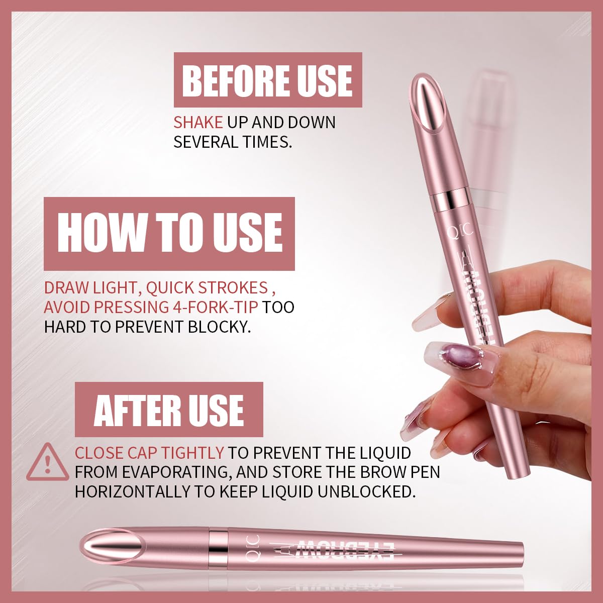 W3W eyebrow pencil gliding across brows for smooth blending