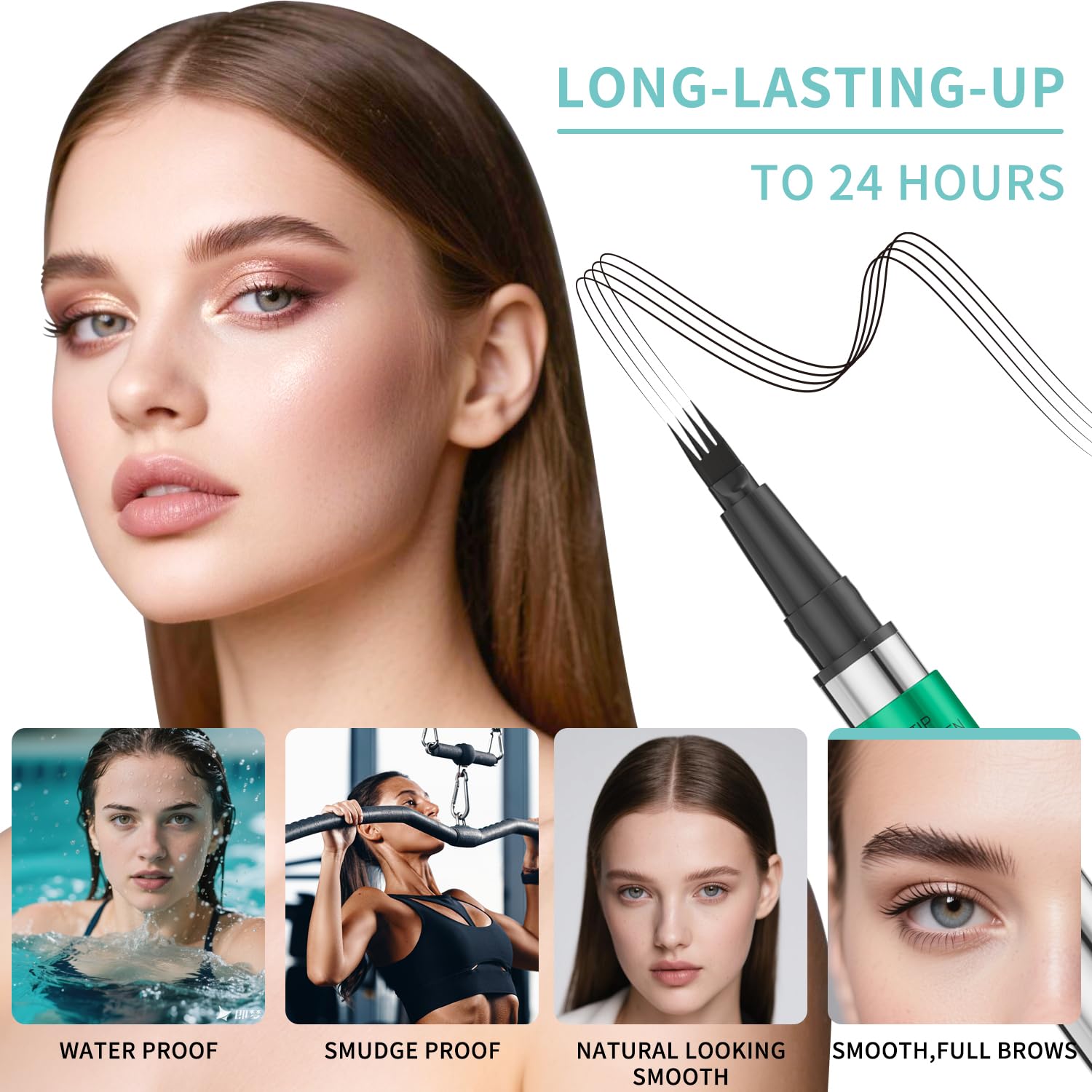 W3W lifestyle image of completed brows in morning routine, durable hold
