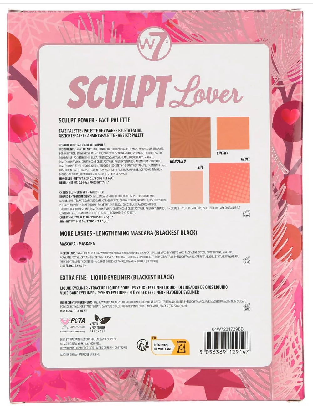 W7 Extra Fine Liquid Eyeliner closeup, precise pink line for sharp definition.
