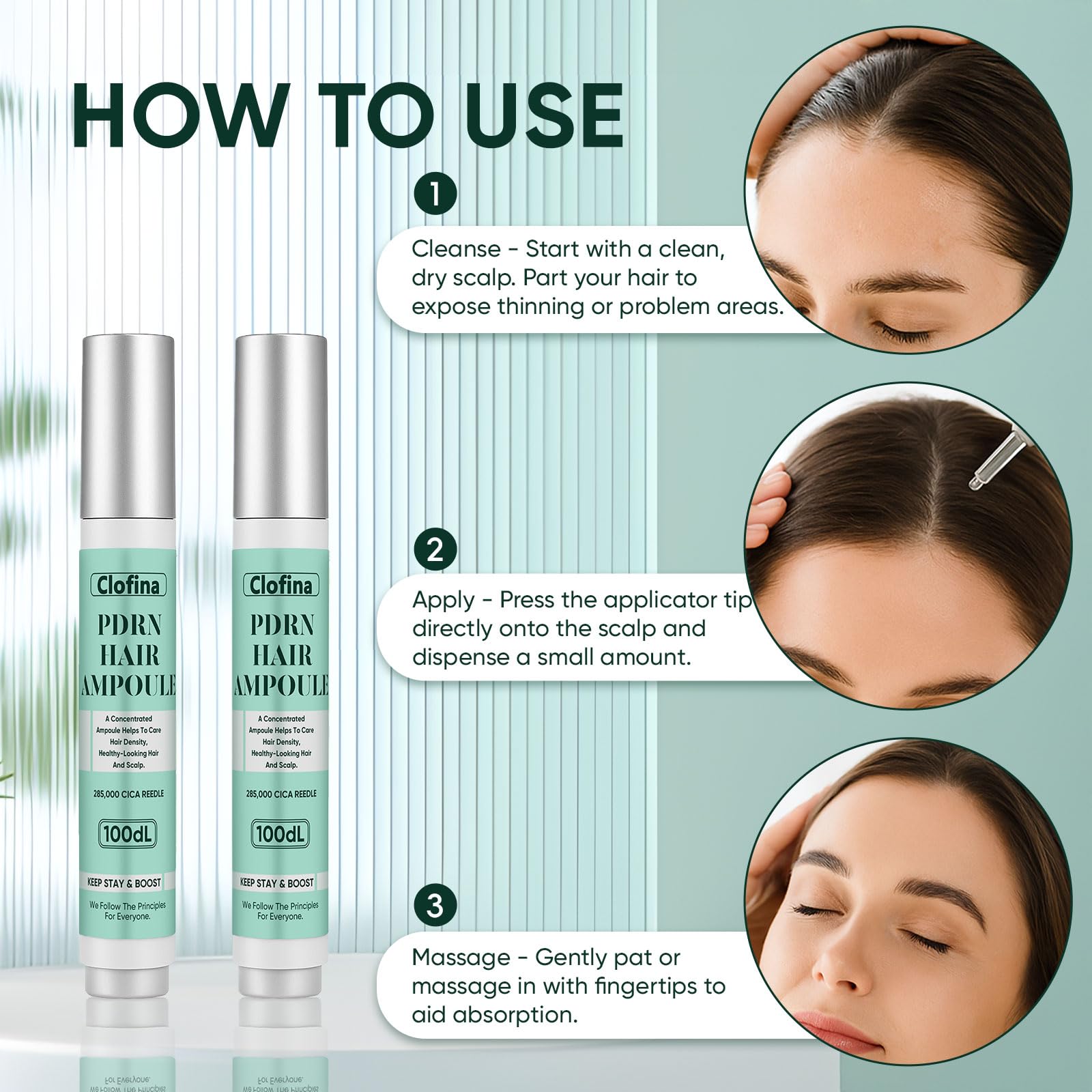 WAESKI PDRN Hair Ampoule set illustrates simple, routine-friendly use.