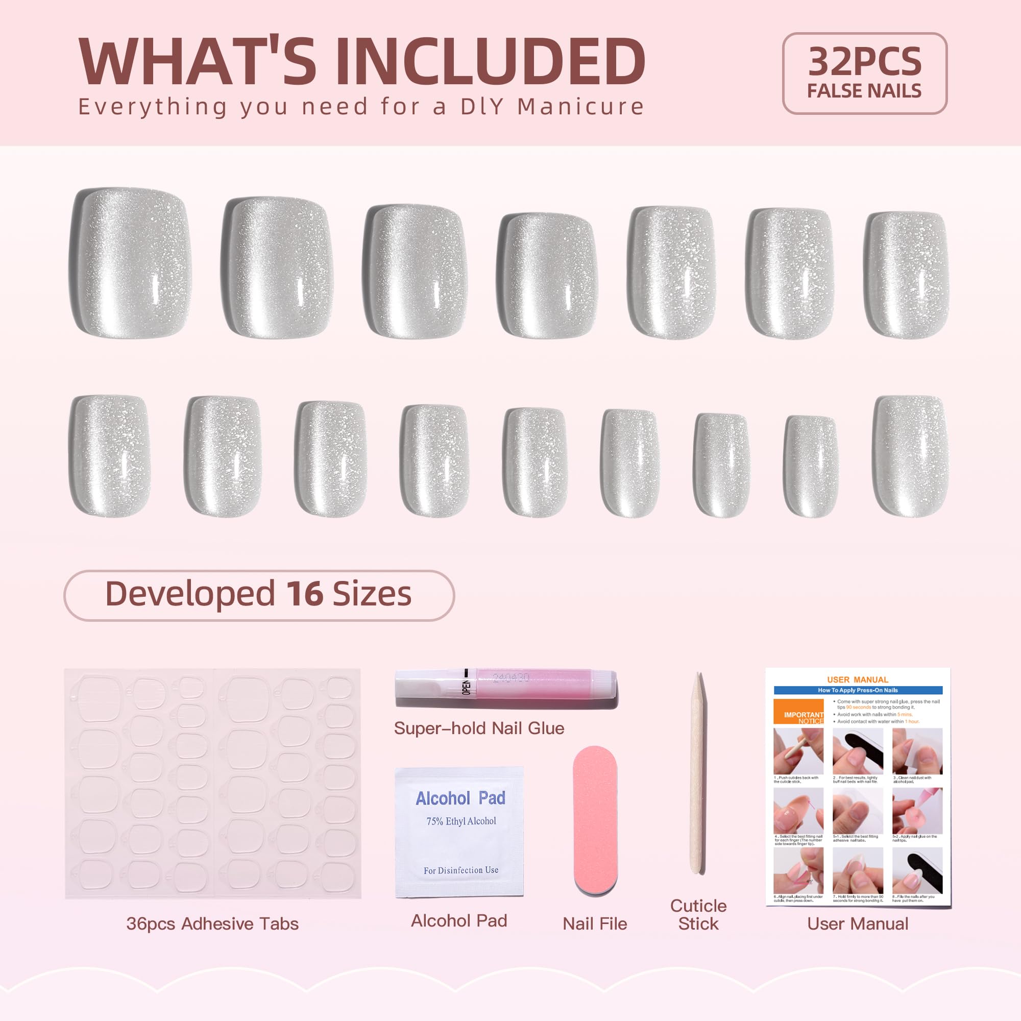 32-piece WAFOLOZE kit includes glue, tabs, file, and prep tools