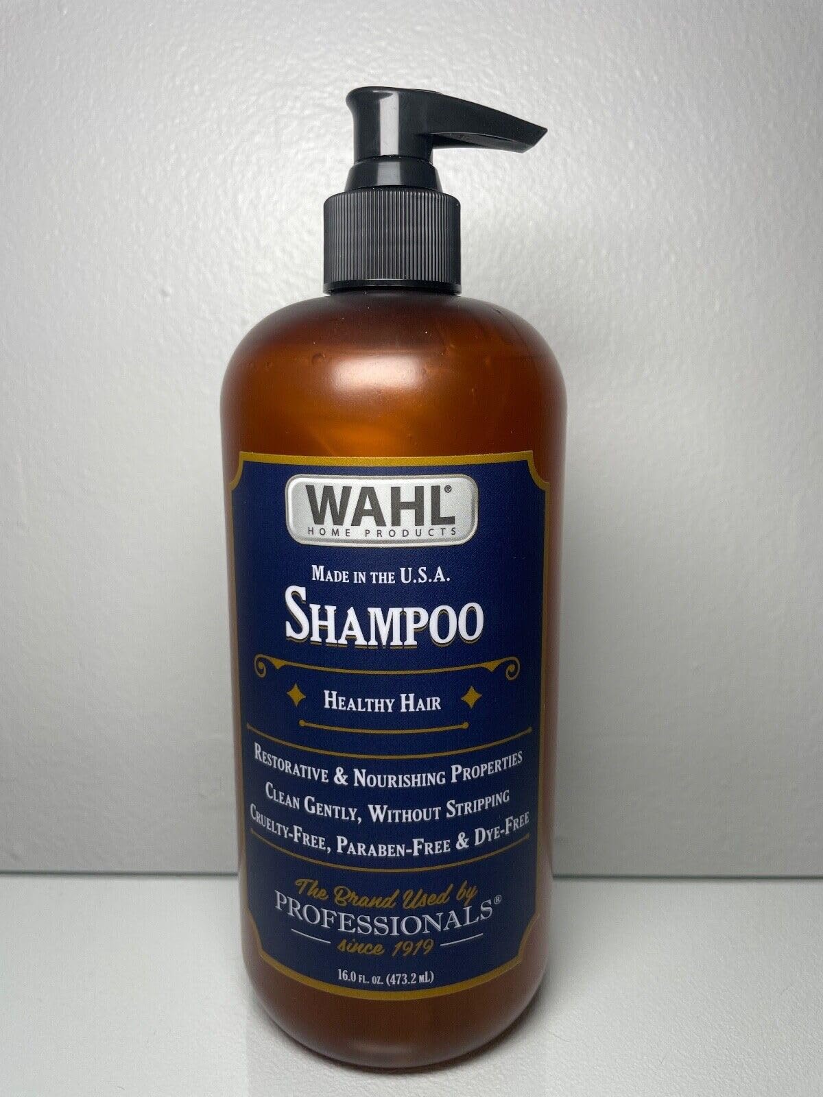 Wahl shampoo bottle with creamy formula supports healthy hair nourishment