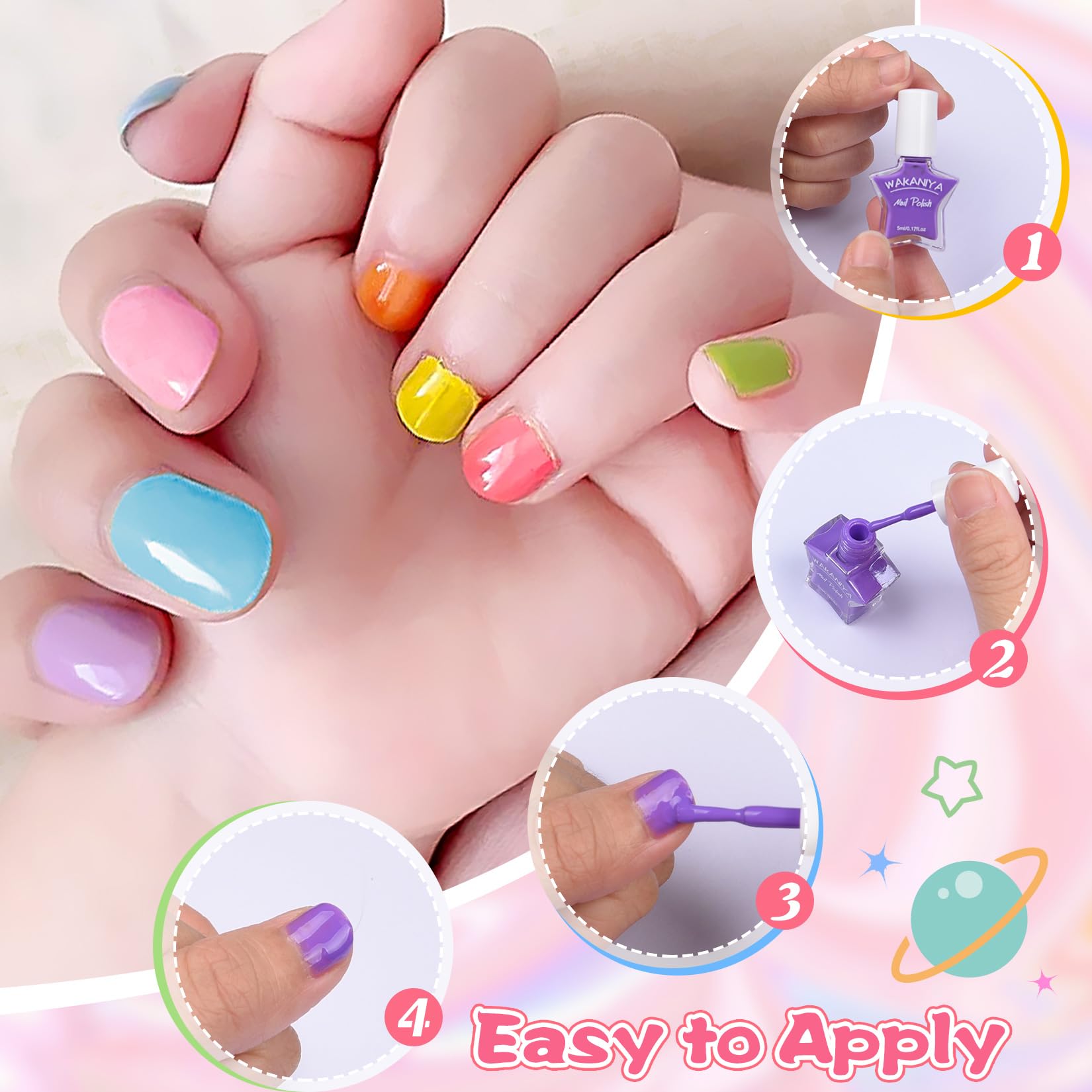 wakaniya colorful stickers to customize your nail art