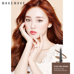 WAKEMAKE Natural Hard Brow Pencil chiseled-tip enables versatile strokes for sparse or dense brows