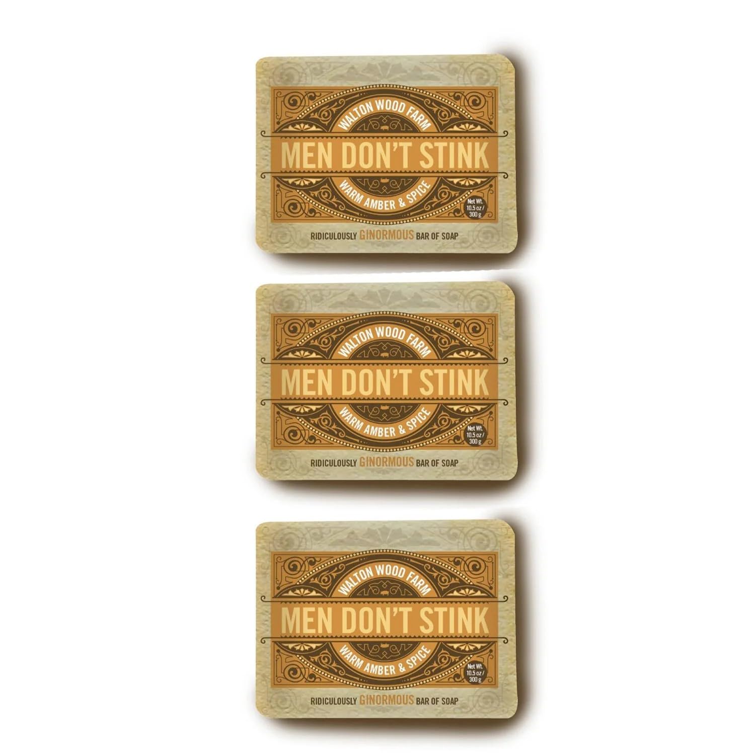 Walton Wood Farm 105 oz Men Don't Stink warm-amber-spice bar for daily cleansing and odor control
