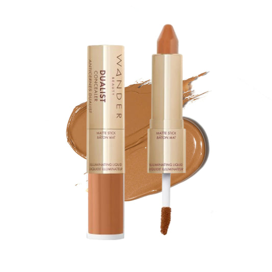 Wander Beauty Dualist matte concealer deep stick for precise blemish coverage.