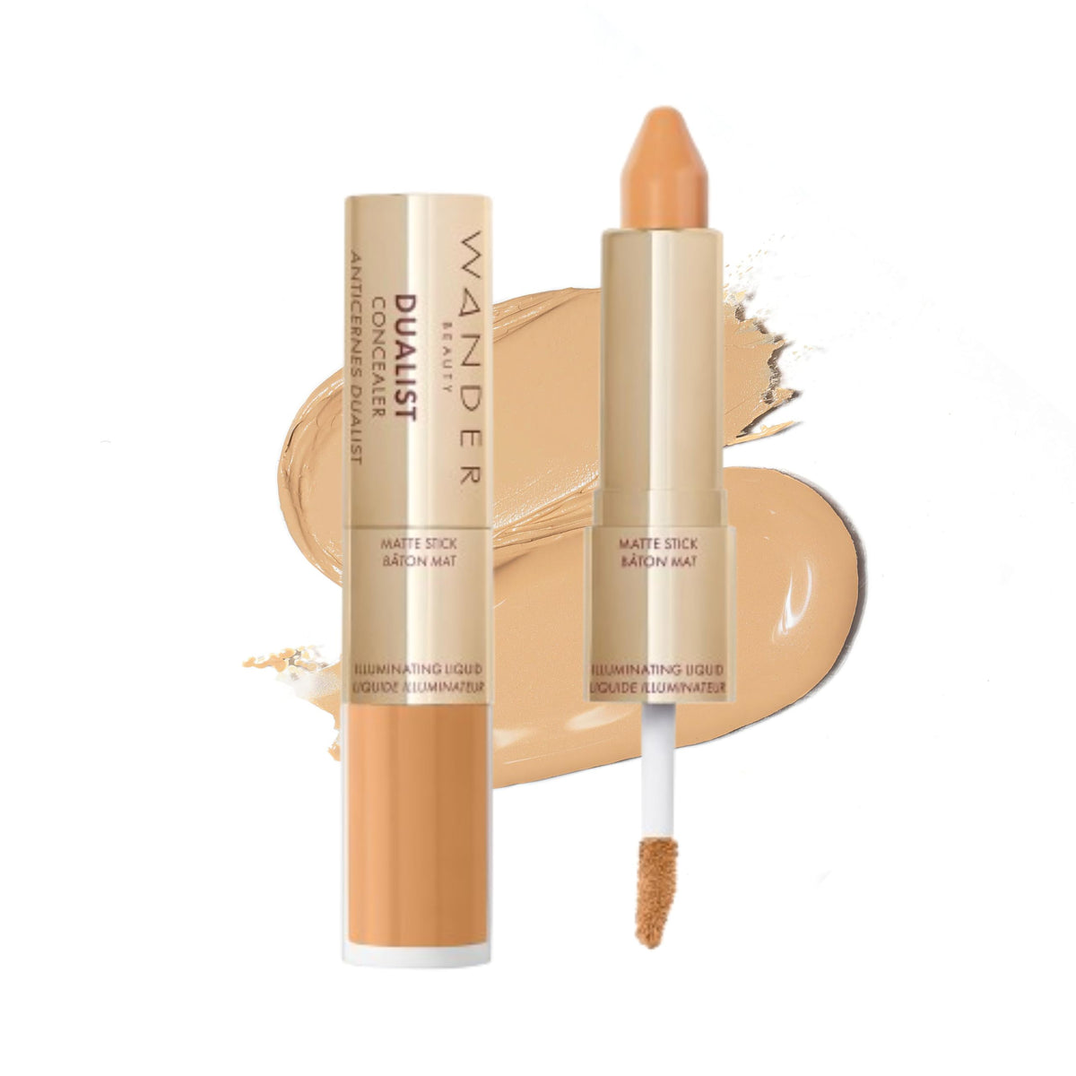Wander Beauty Dualist matte concealer stick on Golden Medium for precise spot coverage