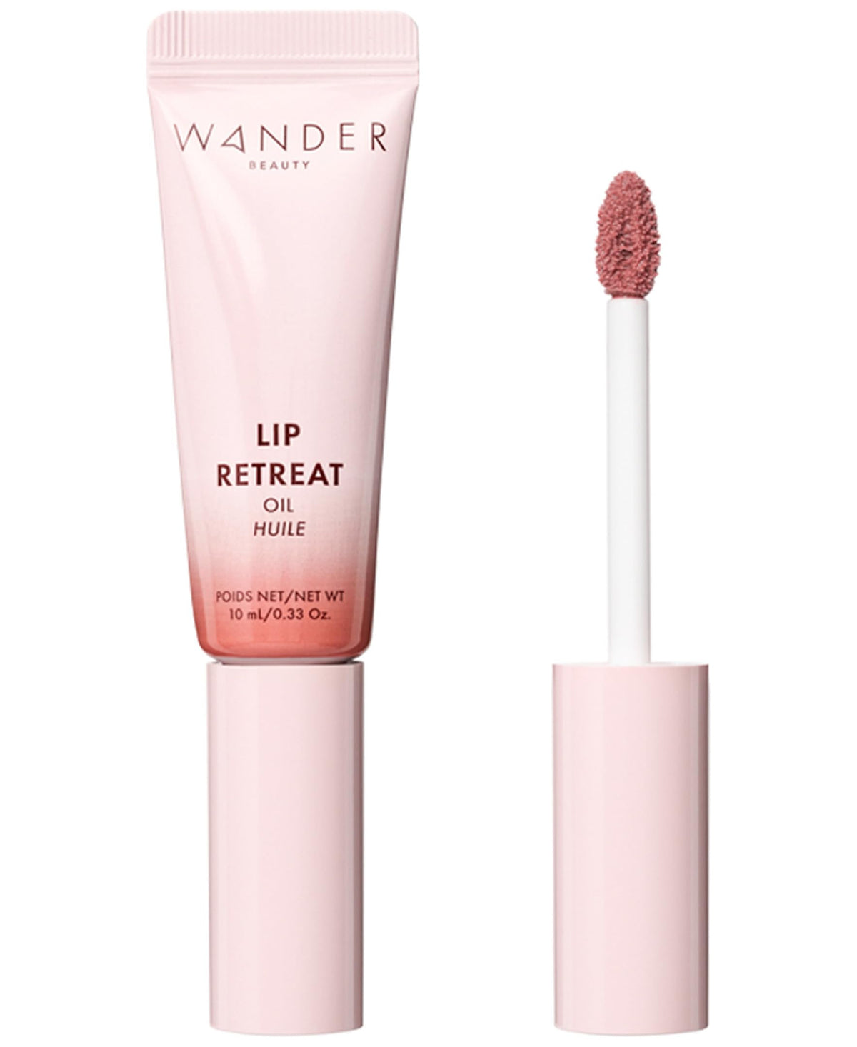 Wander Beauty Lip Retreat Oil Skinny Dip close-up for nude hydrating shine