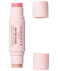 Wander Beauty On-the-Glow in Petal Pink: dual-ended blush and illuminator for radiant cheeks.