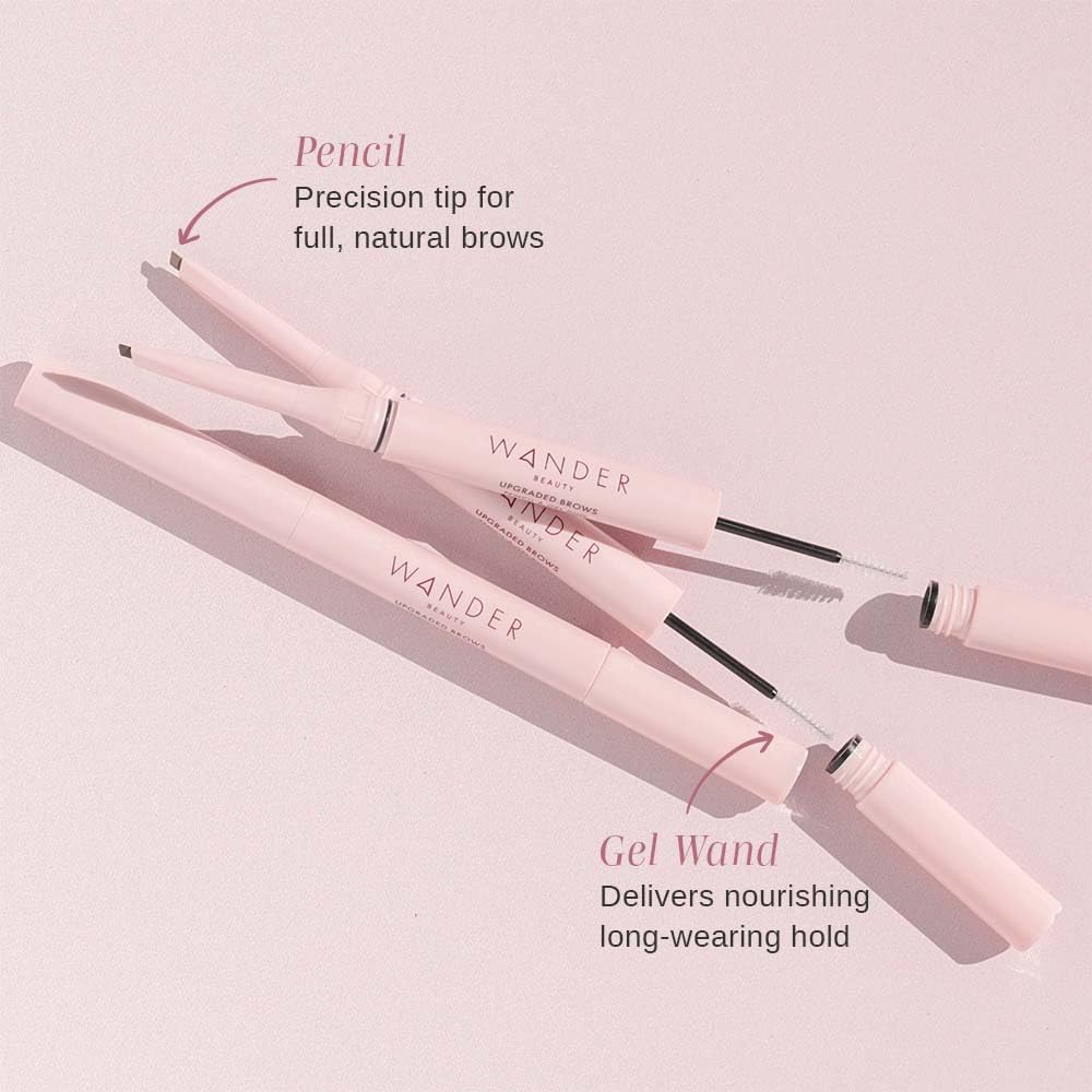 Wander Beauty Upgraded Brows pencil-on-brow application for precise shaping.