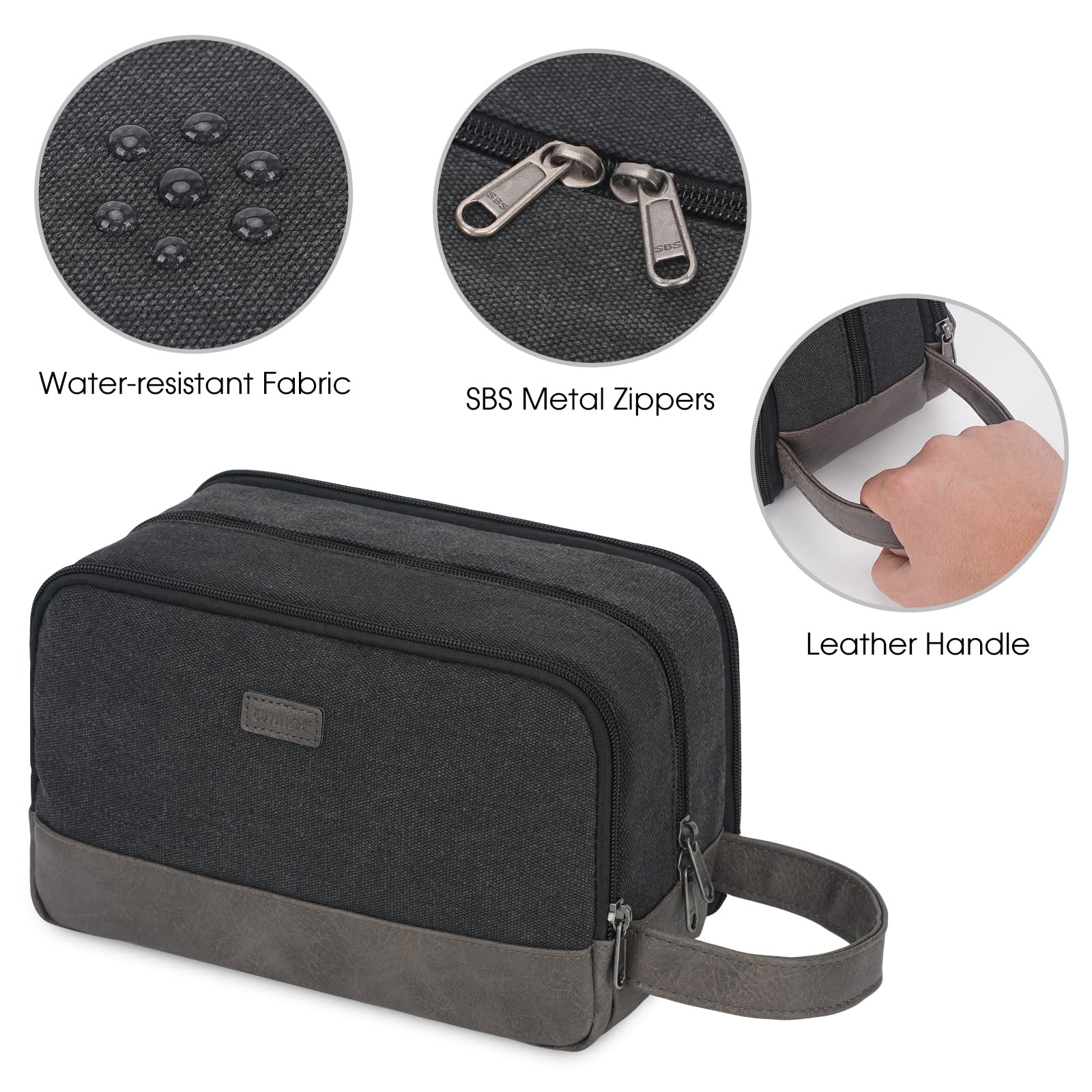 WANDF leather handle and canvas body for durable travel