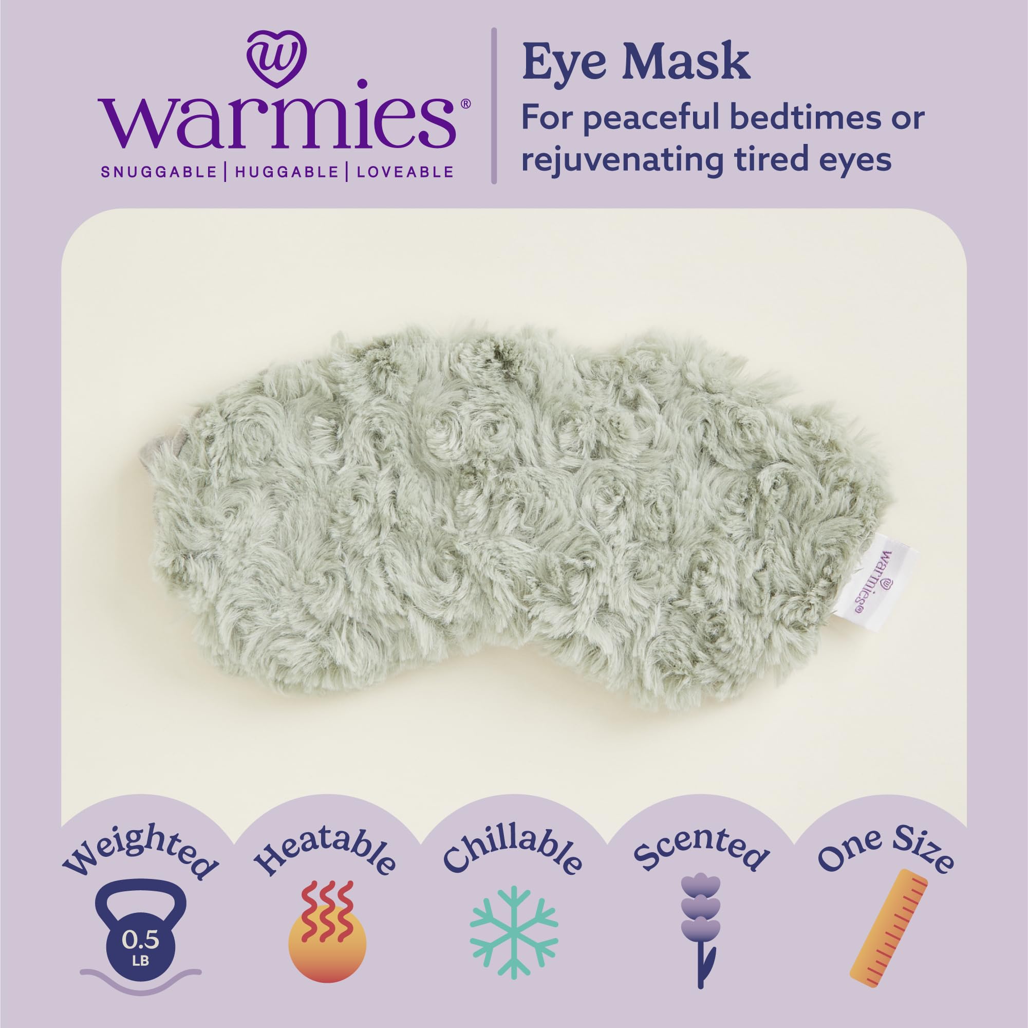 Warmies eye mask lavender-scent close-up for calming aroma
