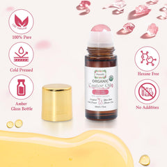Warmify rose quartz roller offering a cooling massage while applying the oil.