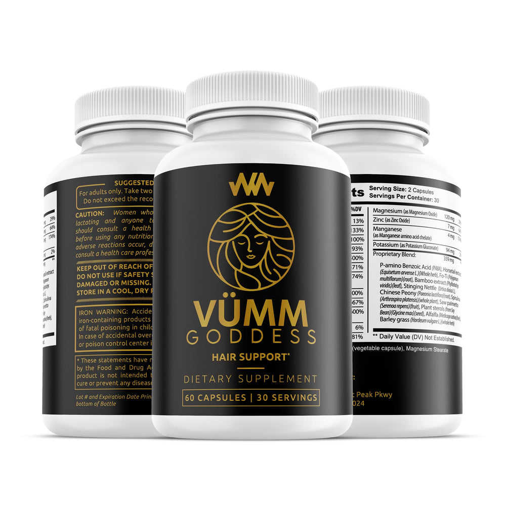 Warped Wellness Vümm Goddess depiction of potential fuller-looking hair