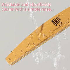 Washable curved ruler nail file ergonomic design emphasizes precise shaping and symmetry