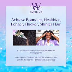 Watch & Sea Strength & Shine finish hair glow demonstrates a healthy-looking shine after use.