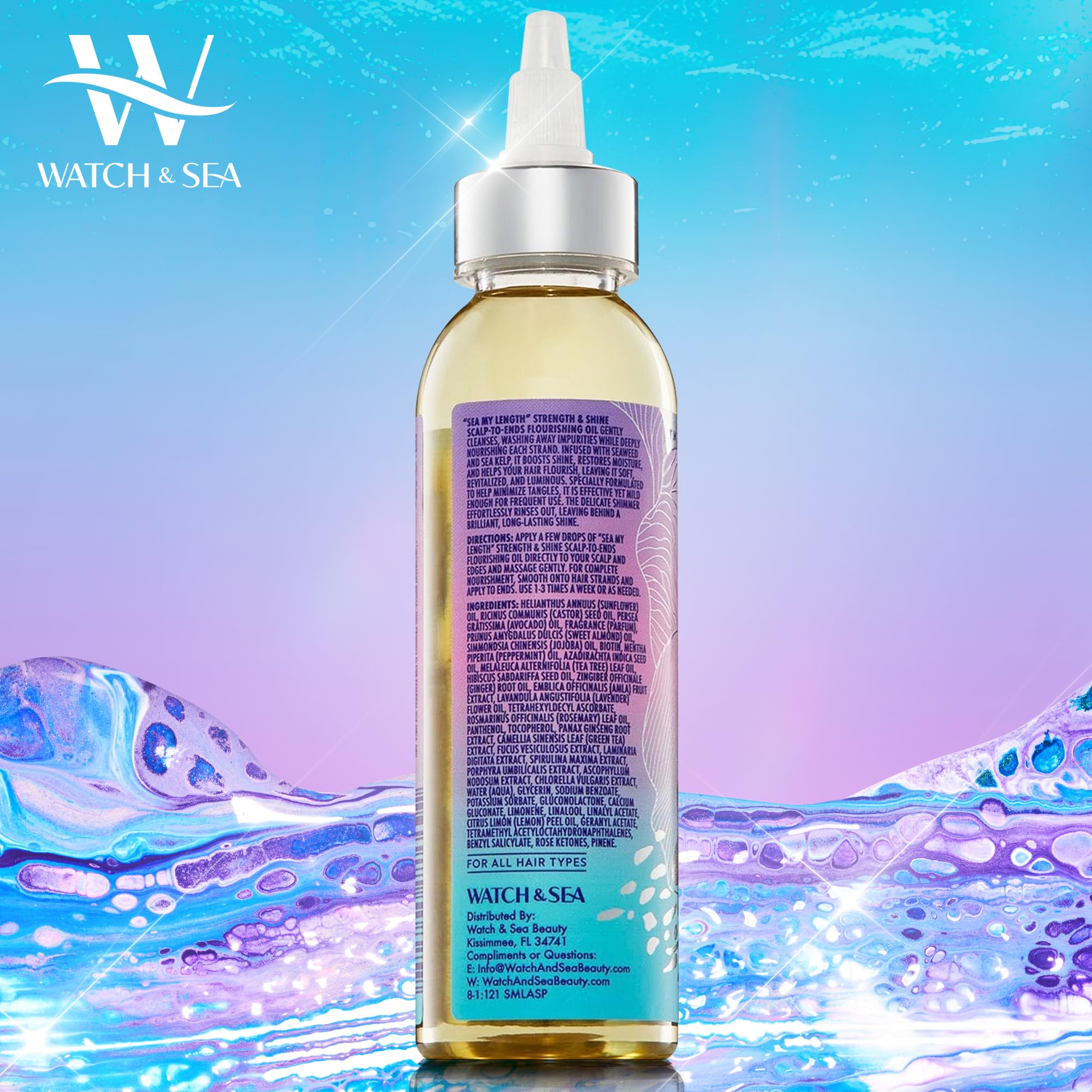 Watch & Sea Strength & Shine seaweed closeup highlighting marine ingredients for nourishing scalp care.