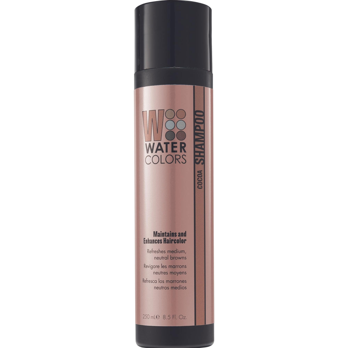 Watercolors Color Depositing Shampoo cocoa bottle refreshing color between salon visits