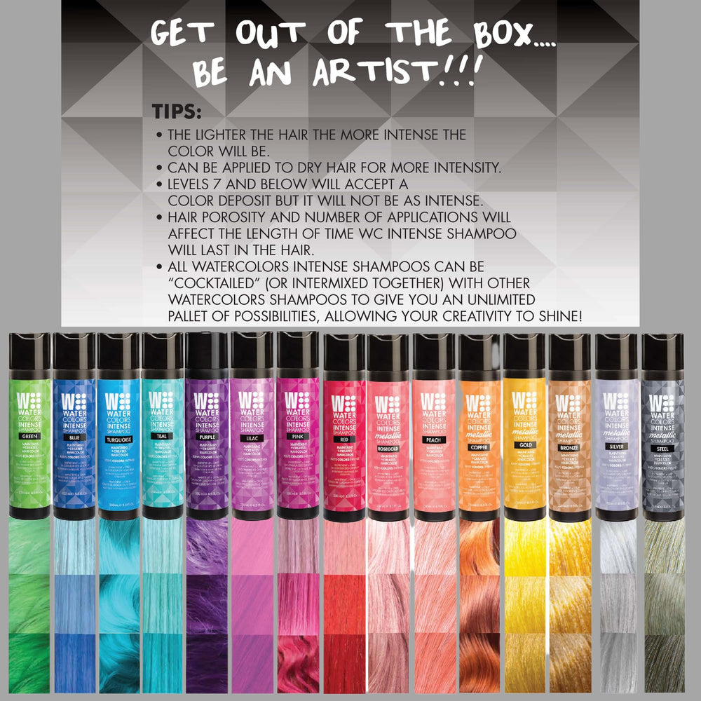 Watercolors Intense shampoo on hand showing color deposit.