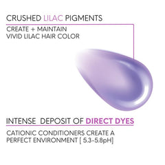 Watercolors Lilac shampoo lather reveals rich color deposit while cleansing